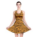 Orange and Black Tiger Stripes Reversible Skater Dress View1