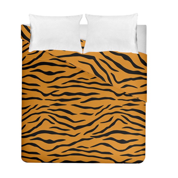 Orange and Black Tiger Stripes Duvet Cover Double Side (Full/ Double Size)