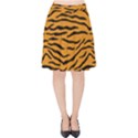 Orange and Black Tiger Stripes Velvet High Waist Skirt View1