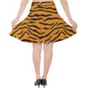 Orange and Black Tiger Stripes Velvet High Waist Skirt View2