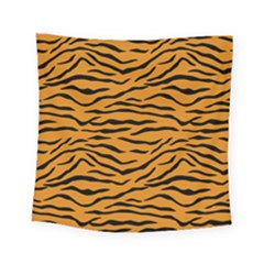 Orange And Black Tiger Stripes Square Tapestry (small) by PodArtist