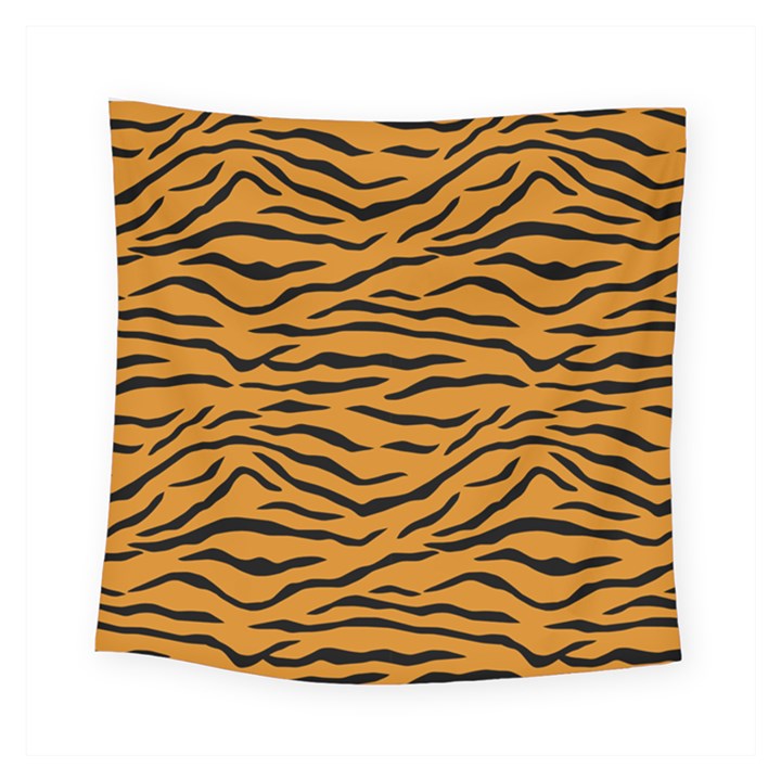 Orange and Black Tiger Stripes Square Tapestry (Small)