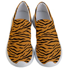 Orange And Black Tiger Stripes Women s Lightweight Slip Ons by PodArtist