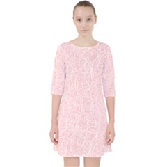 Elios Shirt Faces In White Outlines On Pale Pink Cmbyn Pocket Dress by PodArtist