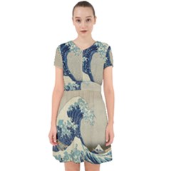 The Classic Japanese Great Wave Off Kanagawa By Hokusai Adorable In Chiffon Dress by PodArtist