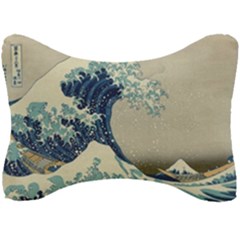 The Classic Japanese Great Wave Off Kanagawa By Hokusai Seat Head Rest Cushion by PodArtist