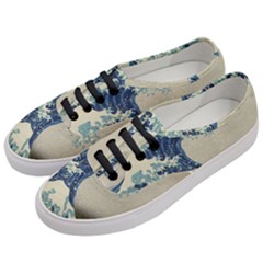 The Classic Japanese Great Wave Off Kanagawa By Hokusai Women s Classic Low Top Sneakers by PodArtist