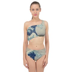 The Classic Japanese Great Wave Off Kanagawa By Hokusai Spliced Up Two Piece Swimsuit by PodArtist