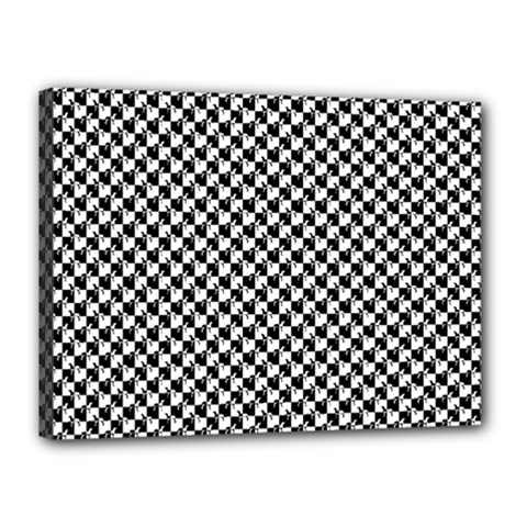 Black And White Checkerboard Weimaraner Canvas 16  X 12  by PodArtist