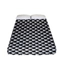 Black and White Checkerboard Weimaraner Fitted Sheet (Full/ Double Size) View1