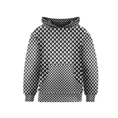 Black And White Checkerboard Weimaraner Kids  Pullover Hoodie by PodArtist