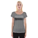 Black and White Checkerboard Weimaraner Cap Sleeve Tops View1