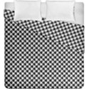 Black and White Checkerboard Weimaraner Duvet Cover Double Side (King Size) View2