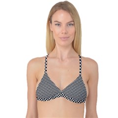 Black And White Checkerboard Weimaraner Reversible Tri Bikini Top by PodArtist