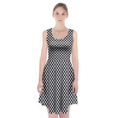 Black And White Checkerboard Weimaraner Racerback Midi Dress by PodArtist