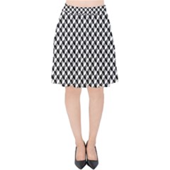 Black And White Checkerboard Weimaraner Velvet High Waist Skirt by PodArtist