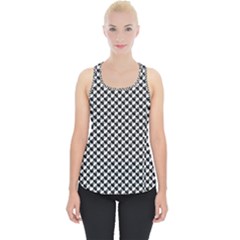 Black And White Checkerboard Weimaraner Piece Up Tank Top by PodArtist