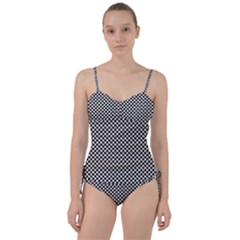 Black And White Checkerboard Weimaraner Sweetheart Tankini Set by PodArtist