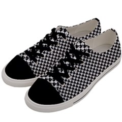 Black And White Checkerboard Weimaraner Men s Low Top Canvas Sneakers by PodArtist