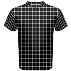 Black And White Optical Illusion Dots And Lines Men s Cotton Tee by PodArtist