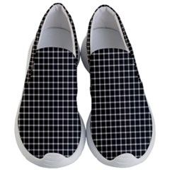 Black And White Optical Illusion Dots And Lines Women s Lightweight Slip Ons by PodArtist