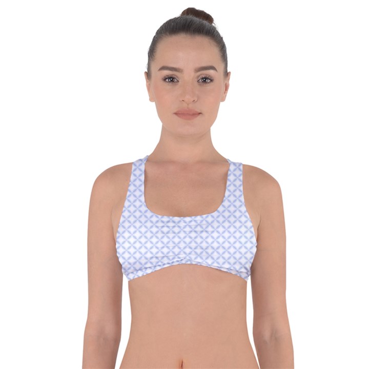 Alice Blue Quatrefoil in an English Country Garden Got No Strings Sports Bra