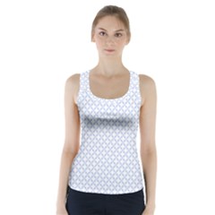 Alice Blue Quatrefoil In An English Country Garden Racer Back Sports Top by PodArtist