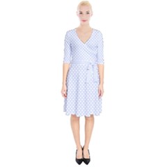 Alice Blue Quatrefoil In An English Country Garden Wrap Up Cocktail Dress by PodArtist