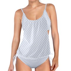 Alice Blue Quatrefoil In An English Country Garden Tankini Set by PodArtist