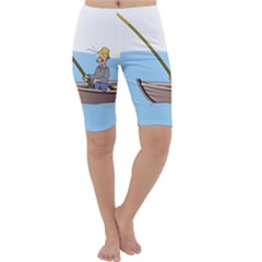 Fishing Fish Fisherman Boat Mare Cropped Leggings  by Sapixe