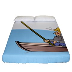 Fishing Fish Fisherman Boat Mare Fitted Sheet (queen Size) by Sapixe