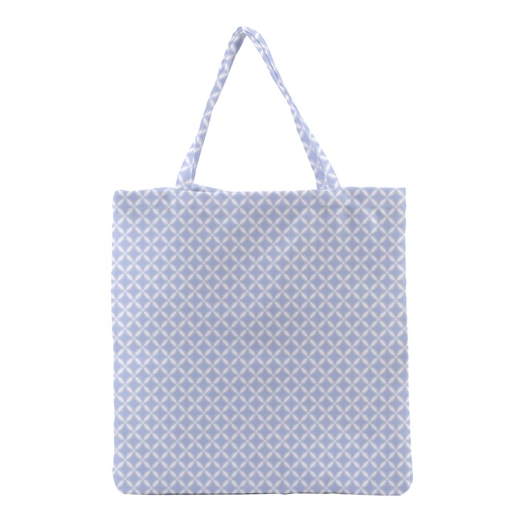 Alice Blue Quatrefoil in an English Country Garden Grocery Tote Bag