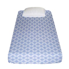 Alice Blue Quatrefoil In An English Country Garden Fitted Sheet (single Size) by PodArtist