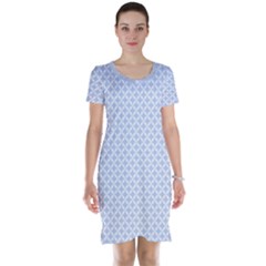 Alice Blue Quatrefoil In An English Country Garden Short Sleeve Nightdress by PodArtist