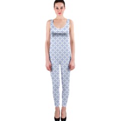 Alice Blue Quatrefoil In An English Country Garden One Piece Catsuit by PodArtist