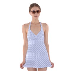 Alice Blue Quatrefoil In An English Country Garden Halter Dress Swimsuit  by PodArtist