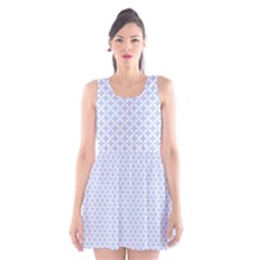 Alice Blue Quatrefoil In An English Country Garden Scoop Neck Skater Dress by PodArtist