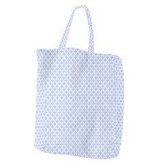 Alice Blue Quatrefoil In An English Country Garden Giant Grocery Zipper Tote by PodArtist