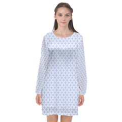 Alice Blue Quatrefoil In An English Country Garden Long Sleeve Chiffon Shift Dress  by PodArtist