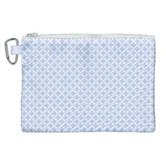 Alice Blue Quatrefoil In An English Country Garden Canvas Cosmetic Bag (xl) by PodArtist