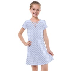 Alice Blue Quatrefoil In An English Country Garden Kids  Cross Web Dress by PodArtist