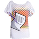 Letter Paper Note Design White Women s Oversized Tee View1