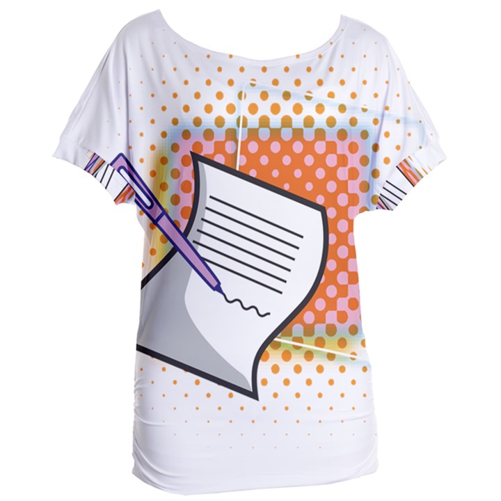 Letter Paper Note Design White Women s Oversized Tee