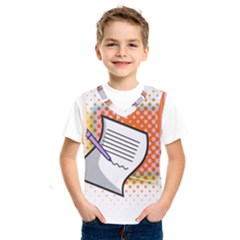 Letter Paper Note Design White Kids  Sportswear by Sapixe