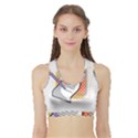 Letter Paper Note Design White Sports Bra with Border View1