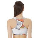 Letter Paper Note Design White Sports Bra with Border View2