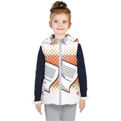 Letter Paper Note Design White Kid s Hooded Puffer Vest by Sapixe