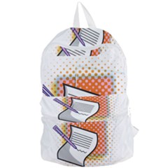 Letter Paper Note Design White Foldable Lightweight Backpack by Sapixe