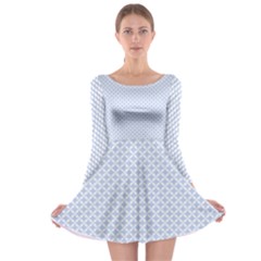 Alice Blue Hearts In An English Country Garden Long Sleeve Skater Dress by PodArtist