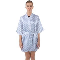 Alice Blue Hearts In An English Country Garden Quarter Sleeve Kimono Robe by PodArtist